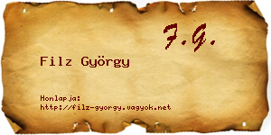 Filz György névjegykártya